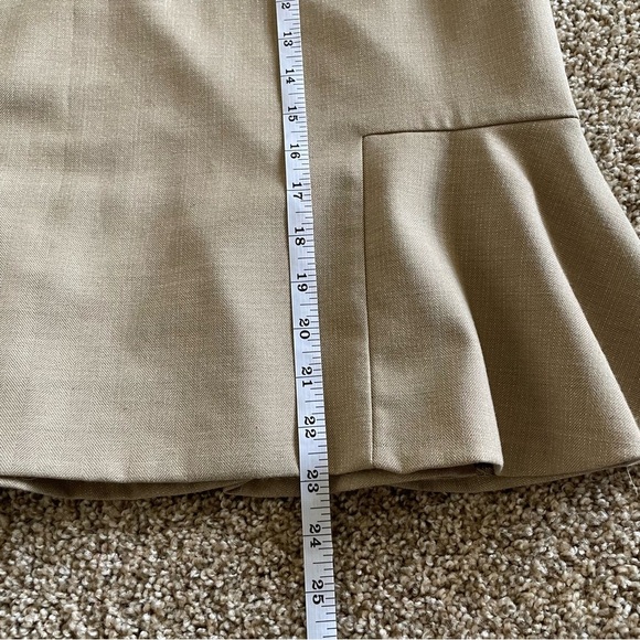 Antonio Melani Pencil Skirt Women’s 14 Beige Shimmer Ruffle Side Zipper Flounce - Picture 10 of 10